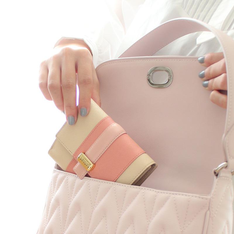 AETHER 二つ折り財布 ミニ財布 レディース パステルカラー マルチ