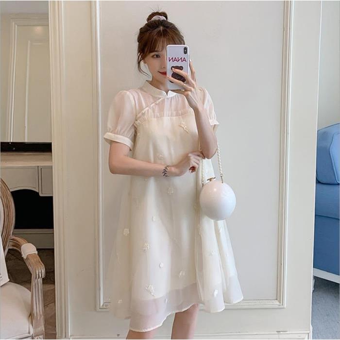 レディース 夏コーデ 結婚式 ワンピース かわいい 清楚 パフスリーブ ひらり 姫系 透け スタンドカラー 上品 1vrth7virq Www Familyontour De