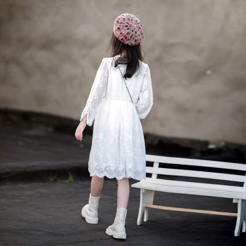 登場 レースワンピース 韓国こども服 子供服 姫系 レース ワンピース 刺繍 女の子 春秋 子供服 長袖 子供服 ワンピ ワンピース サイズ 150 Www We Job Com