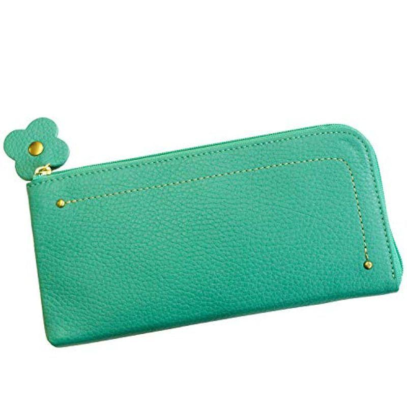 Lime サイフ 本革 長財布 ファスナー L8001 ミント レディース 小銭入れ 薄い レディース