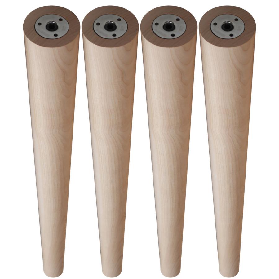 がっしり堅牢高品質銘木脚 4本セット【直径上60φ下40φ 円錐