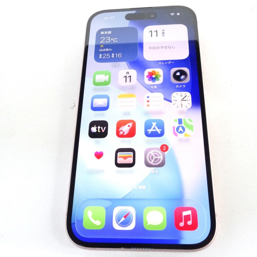 SIMフリー iPhone 15 256GB ピンク MTMP3J/A バッテリー最大容量86