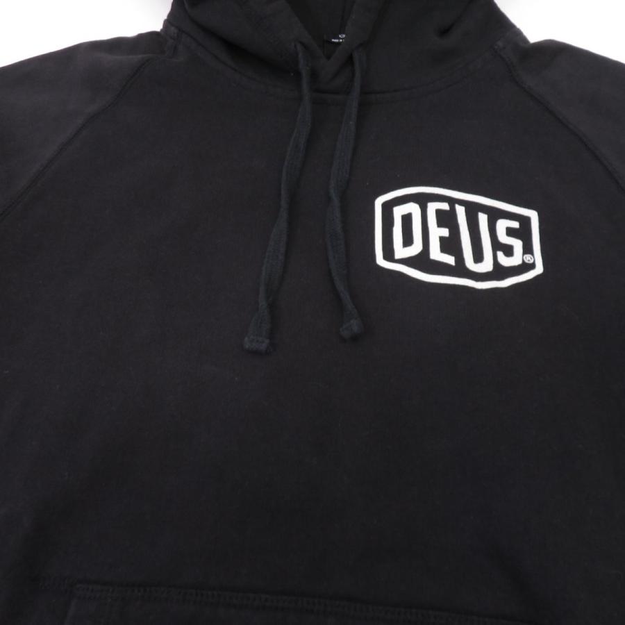 DEUS EX MACHINA デウスエクスマキナ VENICE ADDRESS HOODIE プルオーバーパーカー DMW48675C XSサイズ ブラック ※中古｜kinoko-dou｜03