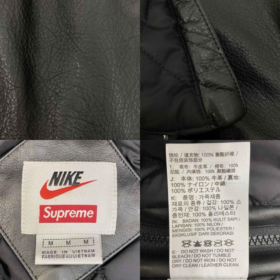 SUPREME シュプリーム × NIKE ナイキ Leather Anorak Bomber レザー