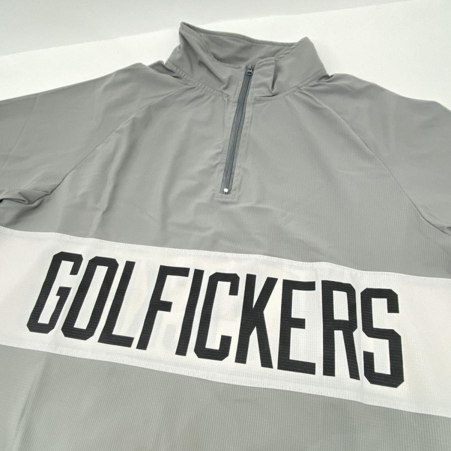 Golfickers ゴルフィッカーズ 半袖 ハーフジップストレッチシャツ L