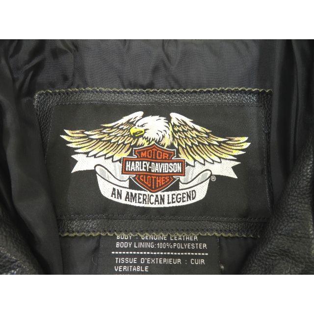 Harley-Davidson ハーレーダビッドソン 刺繍ワッペン ダブルライダースジャケット Mサイズ ブラック ※中古｜kinoko-dou｜06