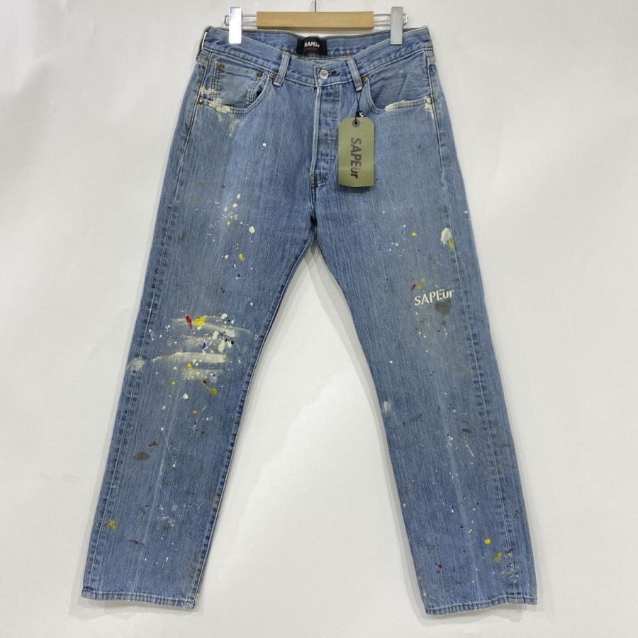【激レア】SAPEur × Levi's 501 リメイクペイントデニムパンツ LEVI'S リーバイス × SAPEur サプール 501 リメイクデニムパンツ