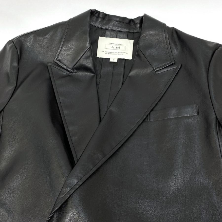 Ameri アメリ LUSTER FAKE LEATHER JACKET フェイクレザージャケット 
