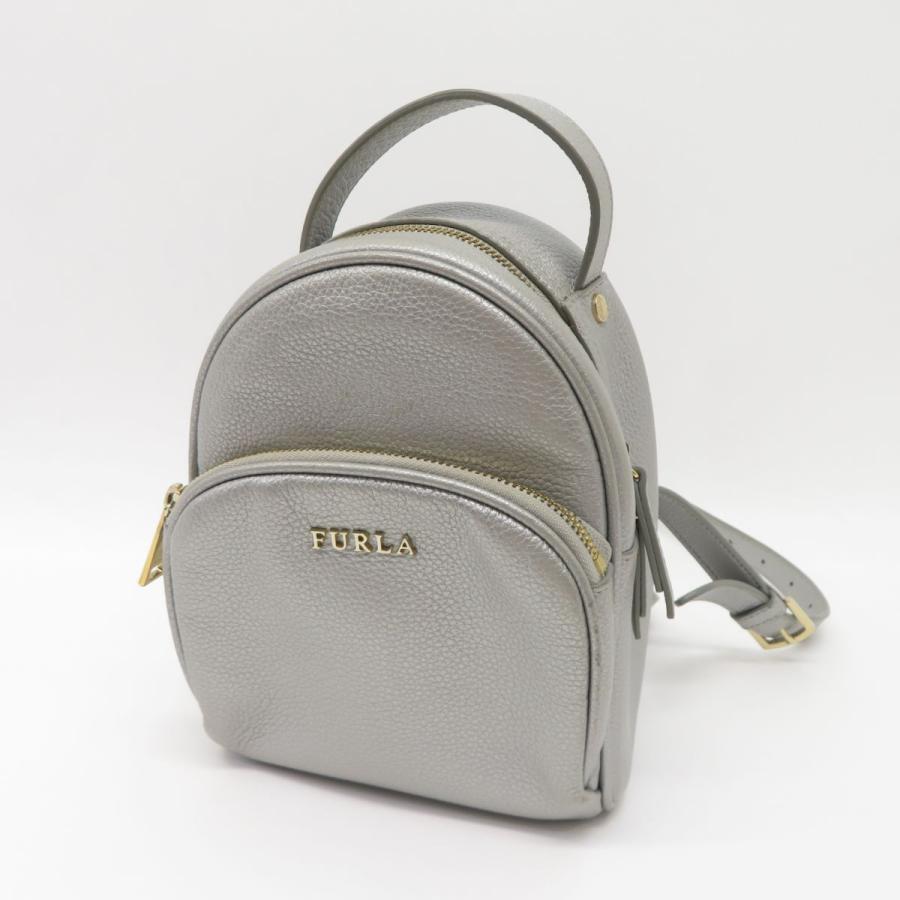 FURLA フルラ フリーダ レザー ミニリュック バックパック シルバー