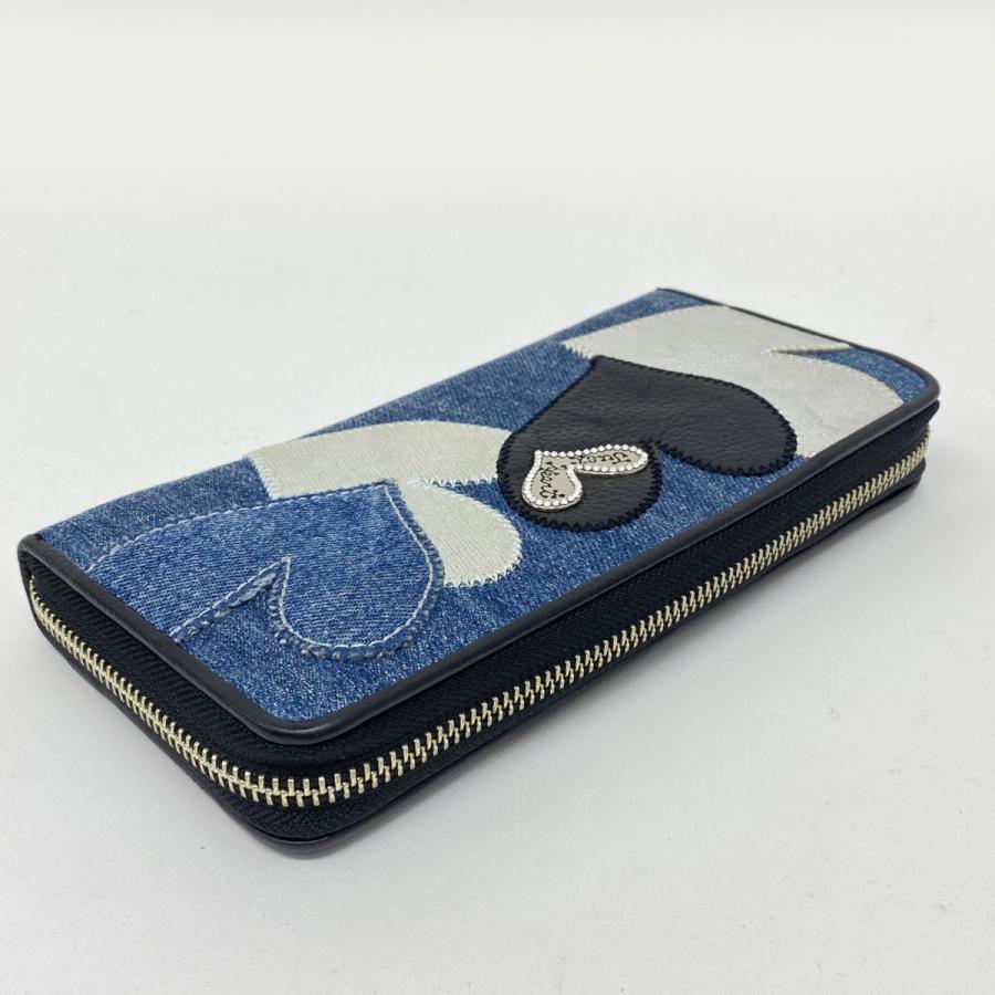 Think Bee! シンクビー ハート デニム ラウンド長財布 ※中古 : お宝 