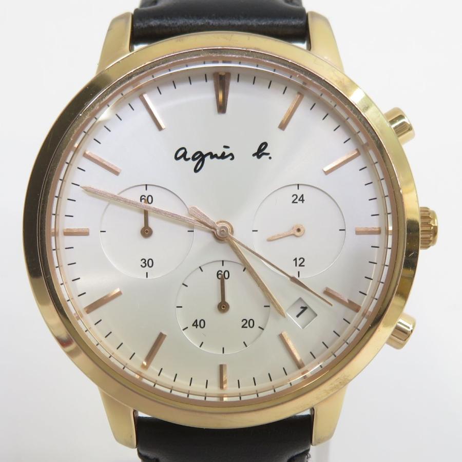 agnes b. アニエスベー クロノグラフ ラウンド メンズ 腕時計 クォーツ