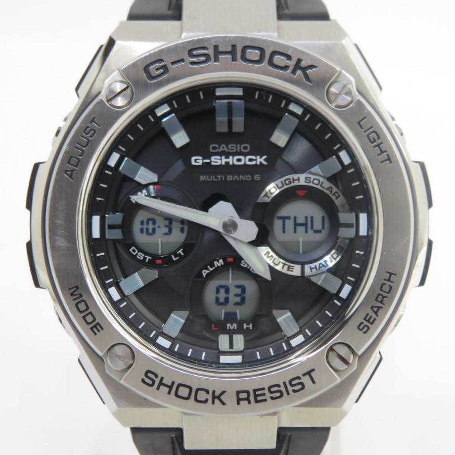 美品 カシオ Gショック G-STEEL GST-W110-1AJFタフソーラー G-SHOCK Gショック Gスチール G-STEEL 電波ソーラー アナデジ