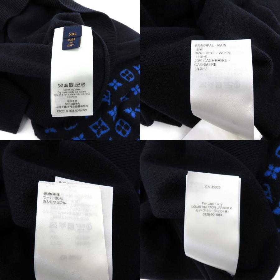 LOUIS VUITTON ルイヴィトン 23SS モノグラムスリーブ 切替 カシミア 混 ウールニットセーター RM231Q R93 HON42W_3
