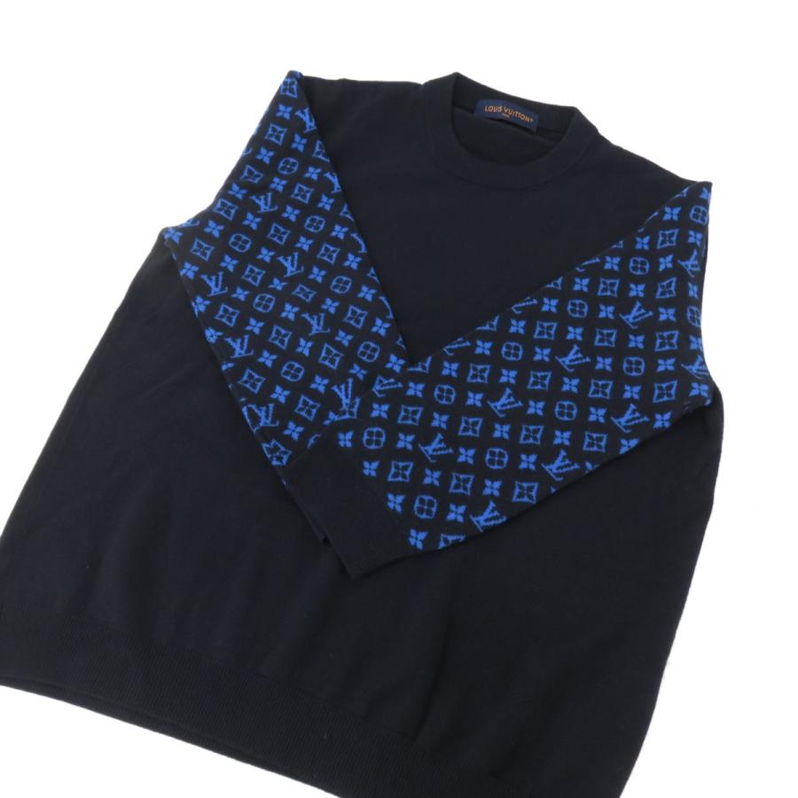 LOUIS VUITTON ルイヴィトン 23SS モノグラムスリーブ 切替 カシミア 混 ウールニットセーター RM231Q R93 HON42W_7