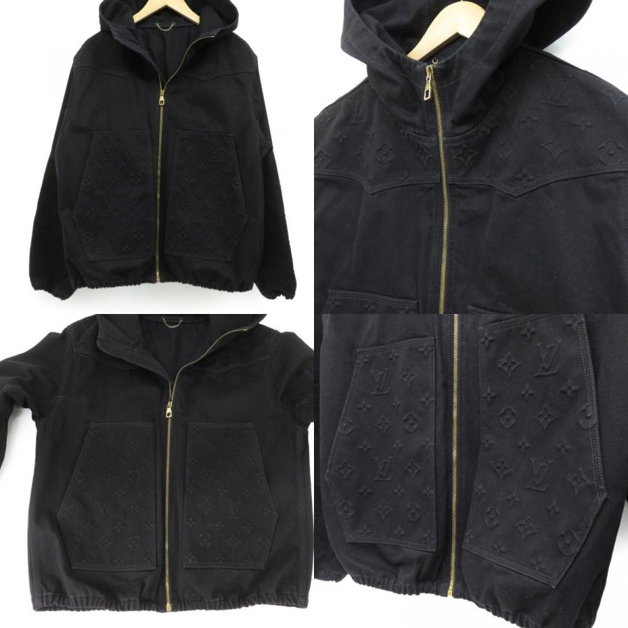 171s LOUIS VUITTON ルイヴィトン モノグラム エンボス デニムジャケット ジップアップパーカー RM222H OK4 HNA10Wの画像