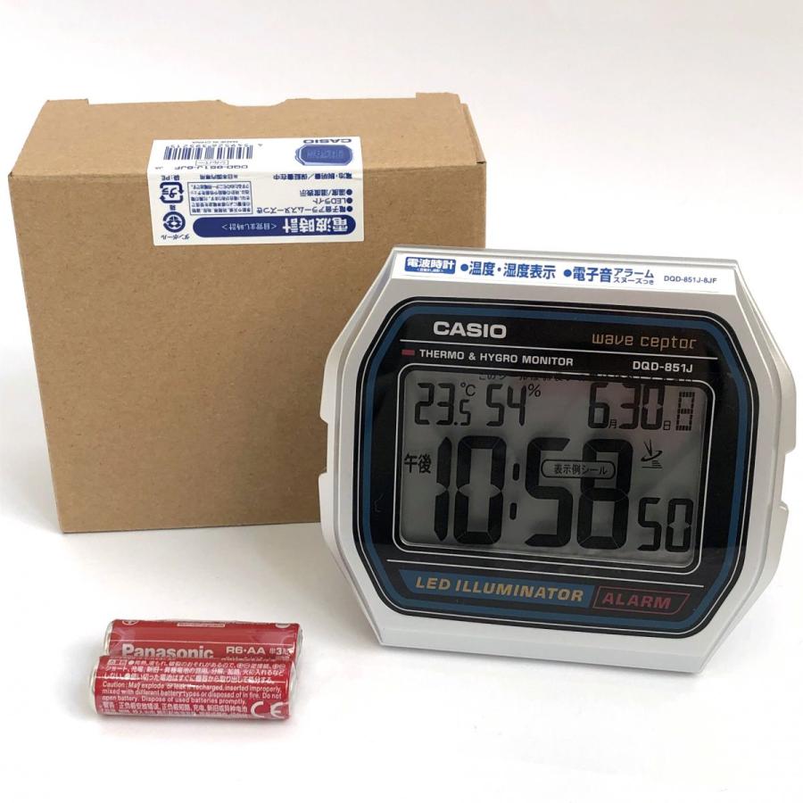 CASIO カシオ 電波時計 目覚まし時計 温度湿度計機能 シルバー DQD