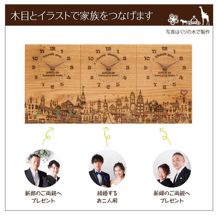 結婚式の両親プレゼント 木目がつながる三連時計 Kana Story2 K20170718 2 親ギフト三連時計 公式 木の暮らし 通販 Yahoo ショッピング