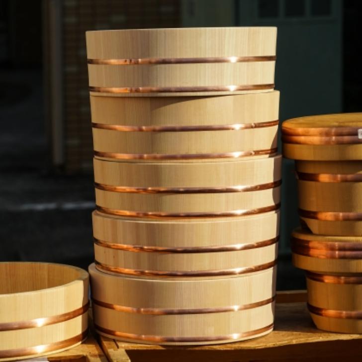 寿司桶 飯台 さわら 30cm 3合 厚口 木製 国産 すし桶 木曽さわら 銅箍