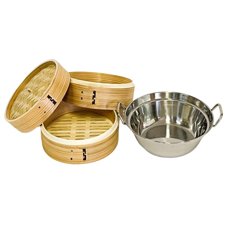 せいろ 鍋付き 15cm IH対応 2段セット 中華せいろ 木製 セイロ 蒸し器