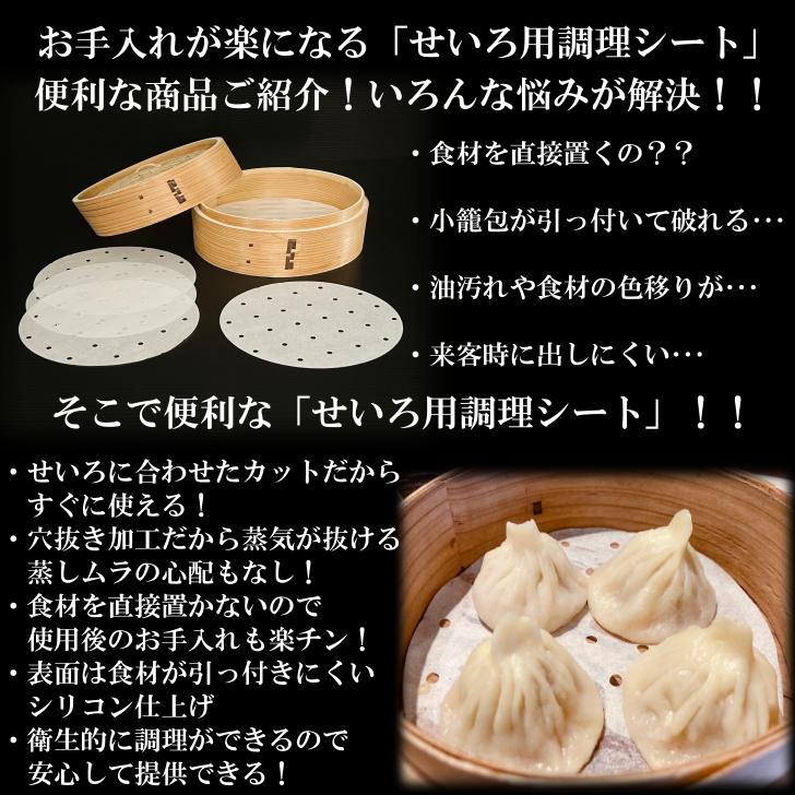 せいろ用調理シート 19cm用 100枚 穴あき 丸型 国産 クッキング