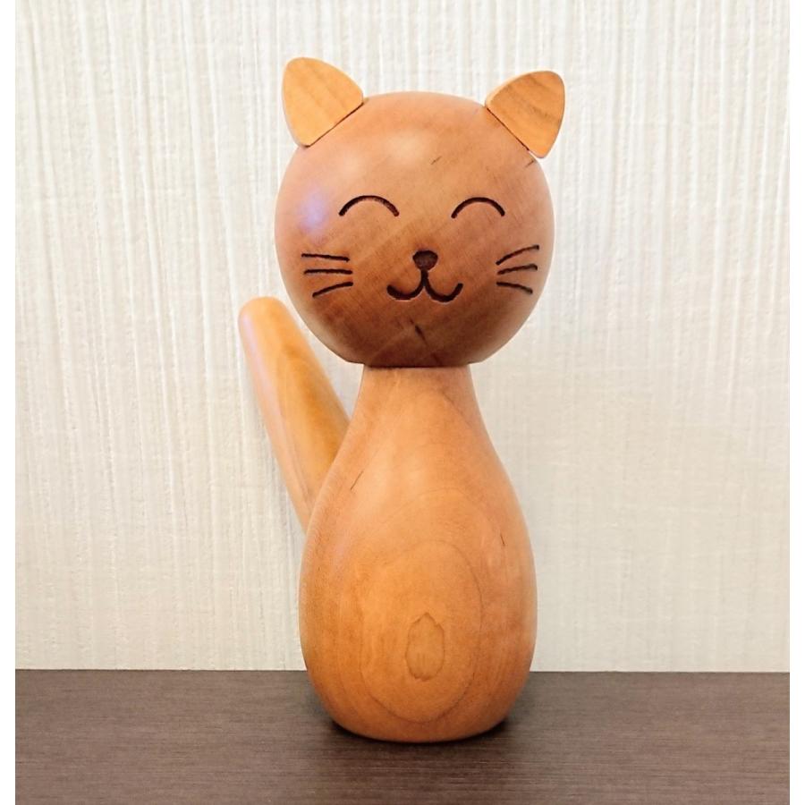 置物 猫 ねこ 木製 動物 おしゃれ 玄関 インテリア オブジェ 可愛い 北欧 アンティーク プレゼント 日本製 職人手作り KC001
