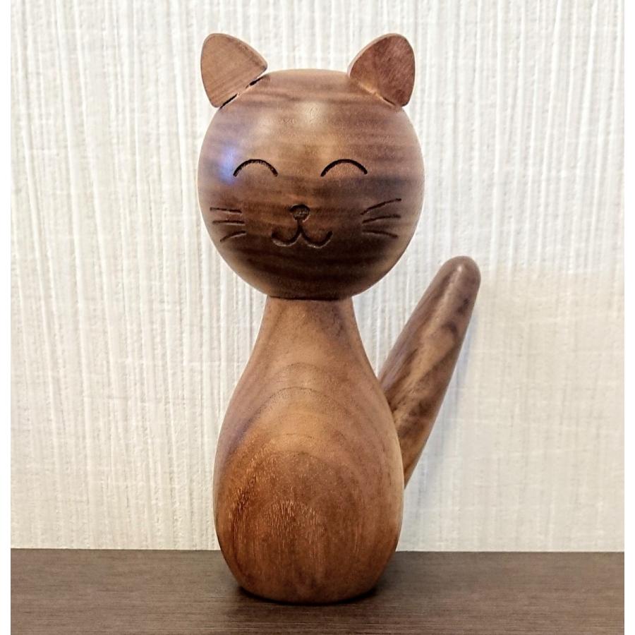 置物 猫 ねこ 木製 動物 おしゃれ 玄関 インテリア オブジェ 可愛い 北欧 アンティーク プレゼント 日本製 職人手作り KC001