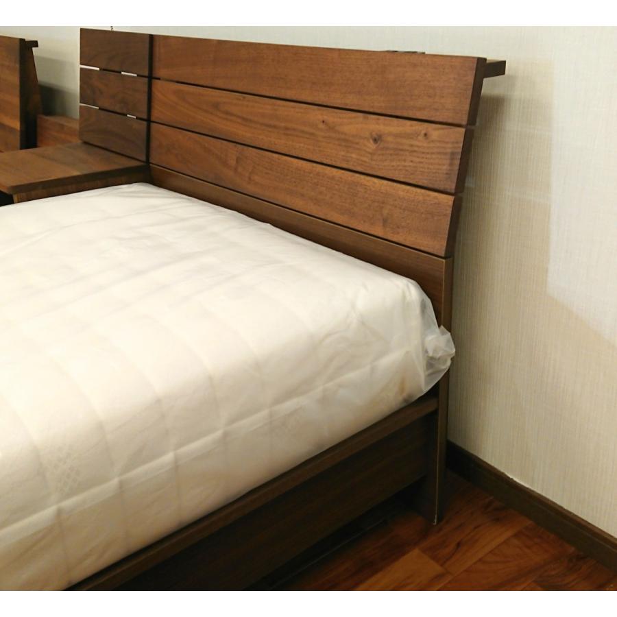 ベッド フレーム シングル 大川家具 木製 棚付き 国産 日本製 和風