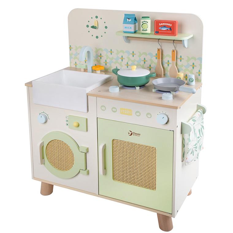 【数量限定｜食材おまけ入り】木のおもちゃ ままごと Classic WORLD クラシックワールド ナチュラルキッチン 3歳 ごっこ遊び 木製玩具 知育玩具 おうち時間 子供の画像