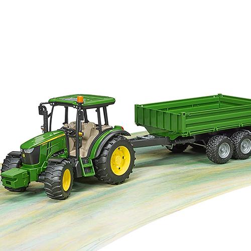 Bruder ブルーダー 車 JD 5115M トラクター&グリーントレーラー 3歳