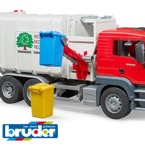 Bruder ブルーダー おもちゃ 車 MAN 横開きごみ収集車 RED 3歳 03761 エムアーエヌ 入園 入学の画像