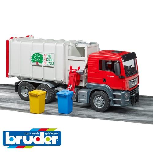 Bruder ブルーダー おもちゃ 車 MAN 横開きごみ収集車 RED 3歳 03761 エムアーエヌ 入園 入学の画像