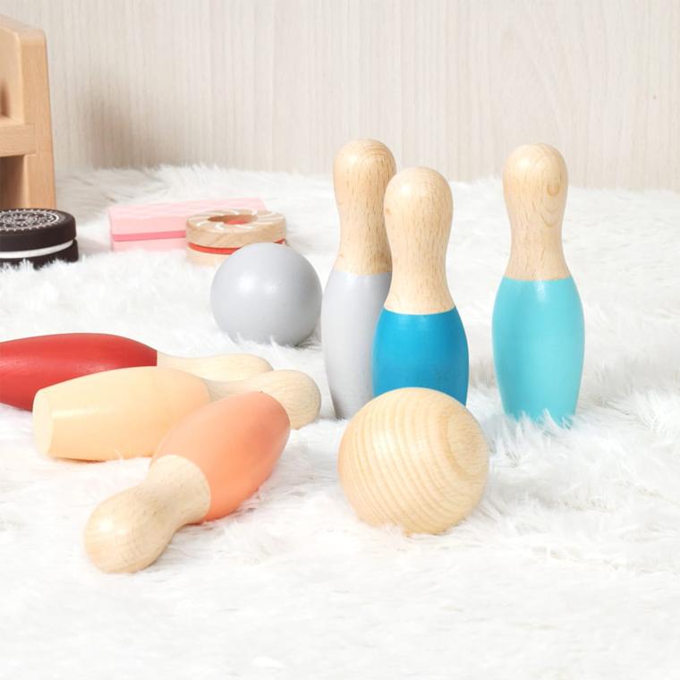 木のおもちゃ TOY CREOトイクレオ ウッデン キッズボウリングセット