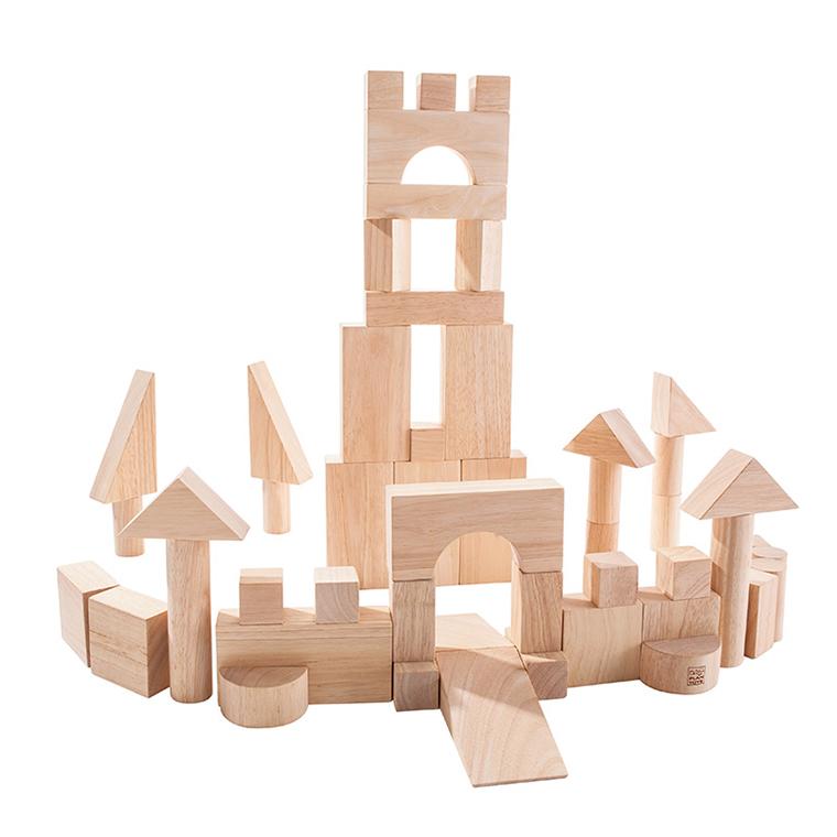木のおもちゃ Plantoys プラントイ ユニットブロック50 2 積木 つみき 50ピース お誕生日 1歳半 2歳 おうち時間 子供 プレゼント 贈り物  木製玩具 おうち時間の画像