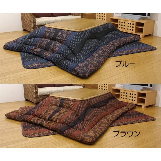 こたつ布団 コタツ布団 掛布団 敷布団 セット万葉 まんよう 長方形 180cmこたつ用 和 モダン フィットキルト加工 撥水加工 綿 厚手 国産 日本製