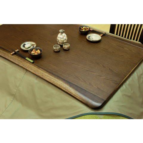 こたつ 家具調こたつ コタツ 木蓮KR 幅120cm リビング モダン 天然木 タモ 角丸 はがし シックハウス対策 国産 日本製の画像