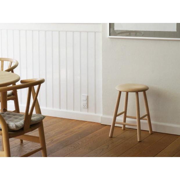 Aアンティーク 木製 無塗装 無垢材 丸スツール 古家具 ブナ タモ A