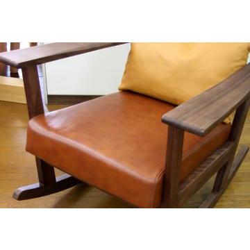 ロッキングチェア 安楽椅子 イス 天然木 オーク 本革 セラウッド