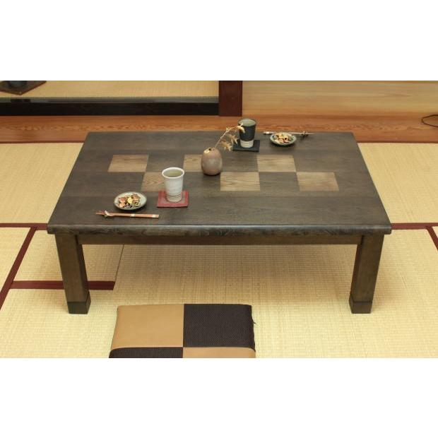 こたつ 家具調こたつ コタツ 六花KR ろっか 幅120cm リビング 市松 モダン 天然木 タモ シックハウス対策 国産 日本製