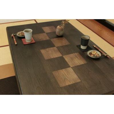 こたつ 家具調こたつ コタツ 六花KR ろっか 幅120cm リビング 市松 モダン 天然木 タモ シックハウス対策 国産 日本製の画像