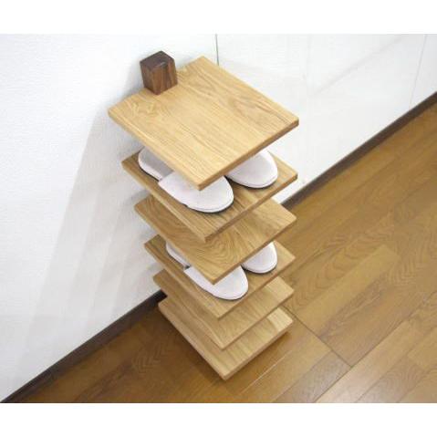 スリッパラック 立山 手作り 天然木 タモ ウォールナット 無垢