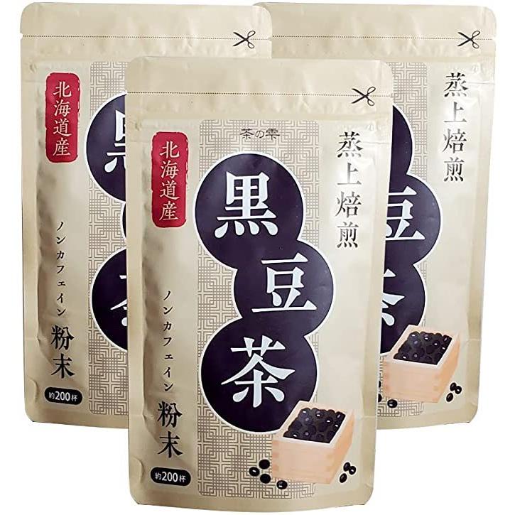 黒豆茶 国産 粉末 100g 3個セット 北海道産黒豆 大容量200杯分×3個 ノンカフェイン LOHAStyle ロハスタイル