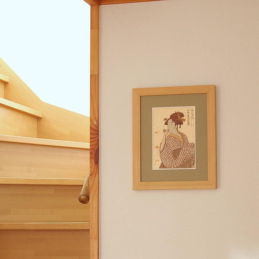 天然杉の額縁（八ツ判・木はり絵ミディアムレベル用・アクリルカバー