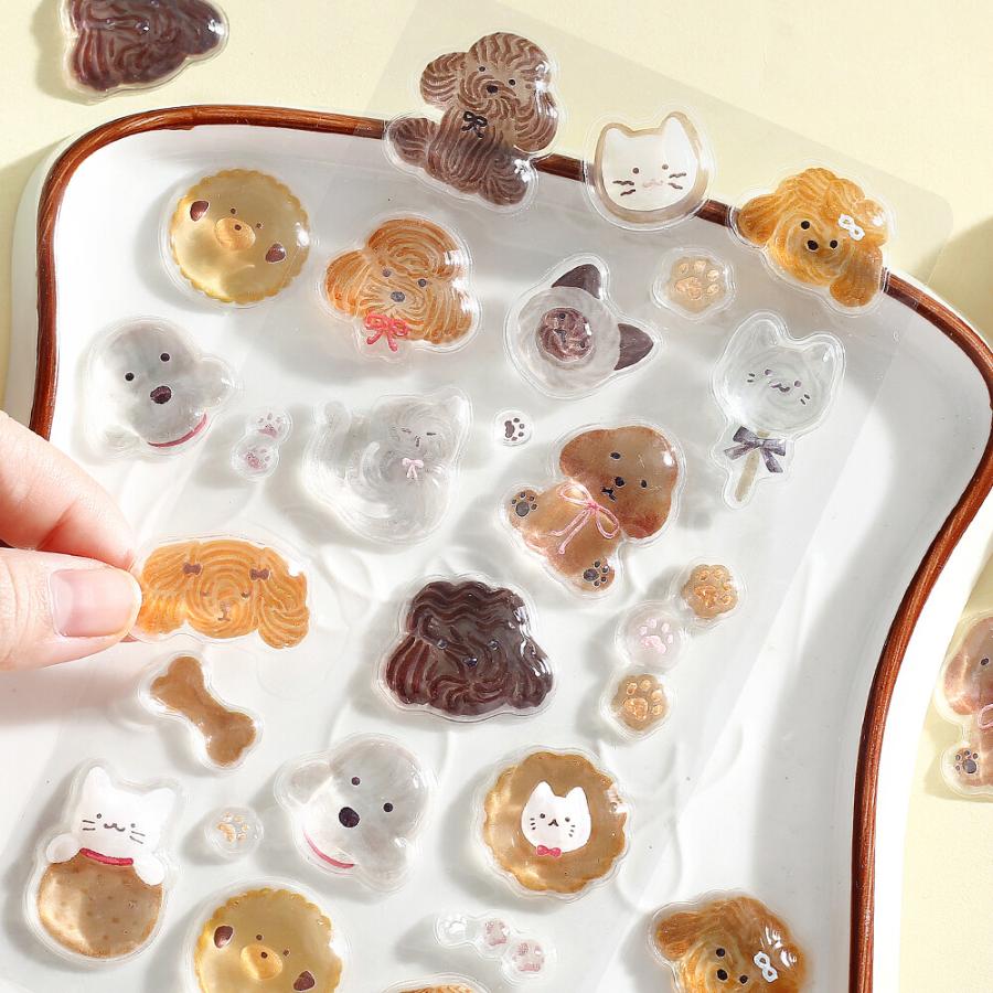 数量限定》 ビージーエム「きゅるるんシール ふわふわanimals」 : 金箔