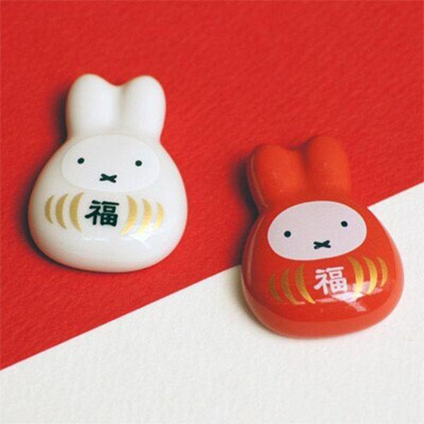 Miffy（ミッフィー） ミッフィー「福だるま 磁器箸置き(紅白ペアセット