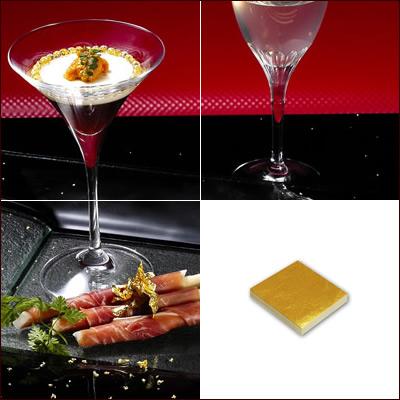 食品用金箔「純金の華(54mm角／100枚)／竹箸(小)付」※