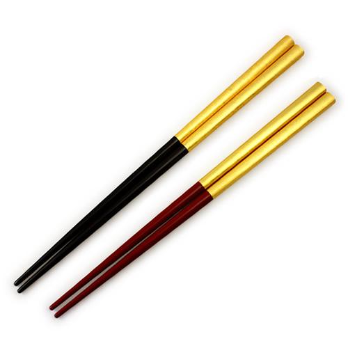 金箔夫婦箸「半塗／二膳(桐箱入)」 : 金箔屋本舗Gold-shop - 通販