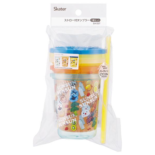 パペットスンスン「ストロー付きタンブラー 320ml 3個セット」 : 金箔