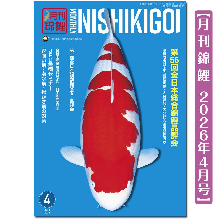 【泳ぐ宝石】月刊錦鯉　２０２６年４月号　第56回全日本総合錦鯉品評会特集 | ブランド登録なし