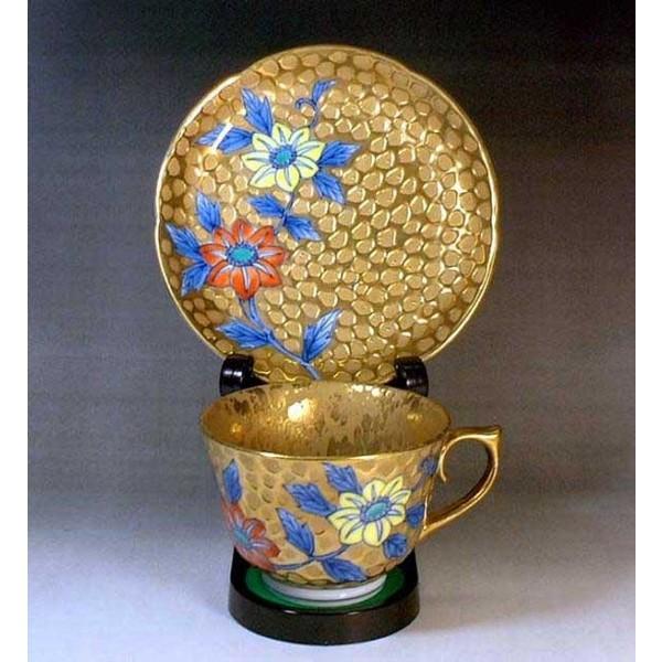 有田焼 染錦先だつもの鉄線花絵珈琲優勝杯｜陶物作り家 藤井錦彩作