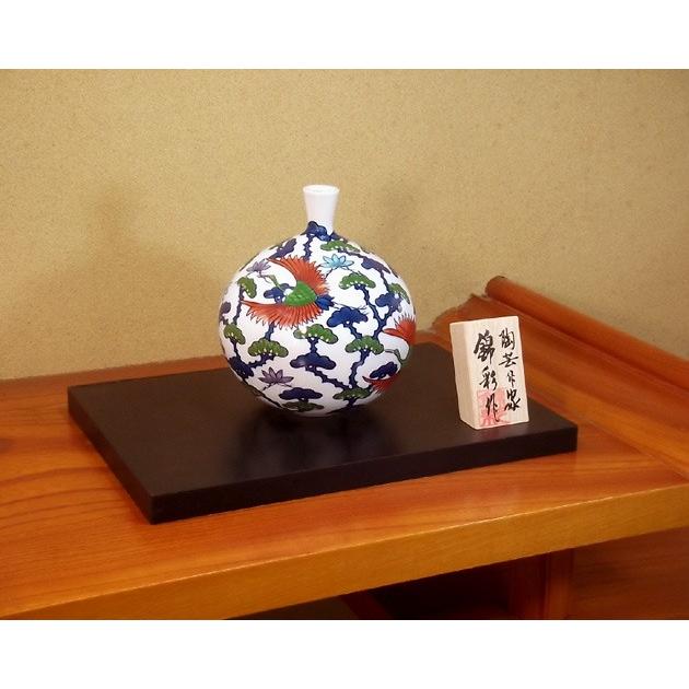 2133 源右衛門　染錦松鶴　花瓶 2133 源右衛門 染錦松鶴 花瓶 染錦松鶴）花瓶«花瓶|有田焼